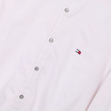 قميص أكمام طويلة من الهيبة رجالي قطن/ليكرا; أبيض